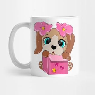 Cute dog with flowers on his head Mug